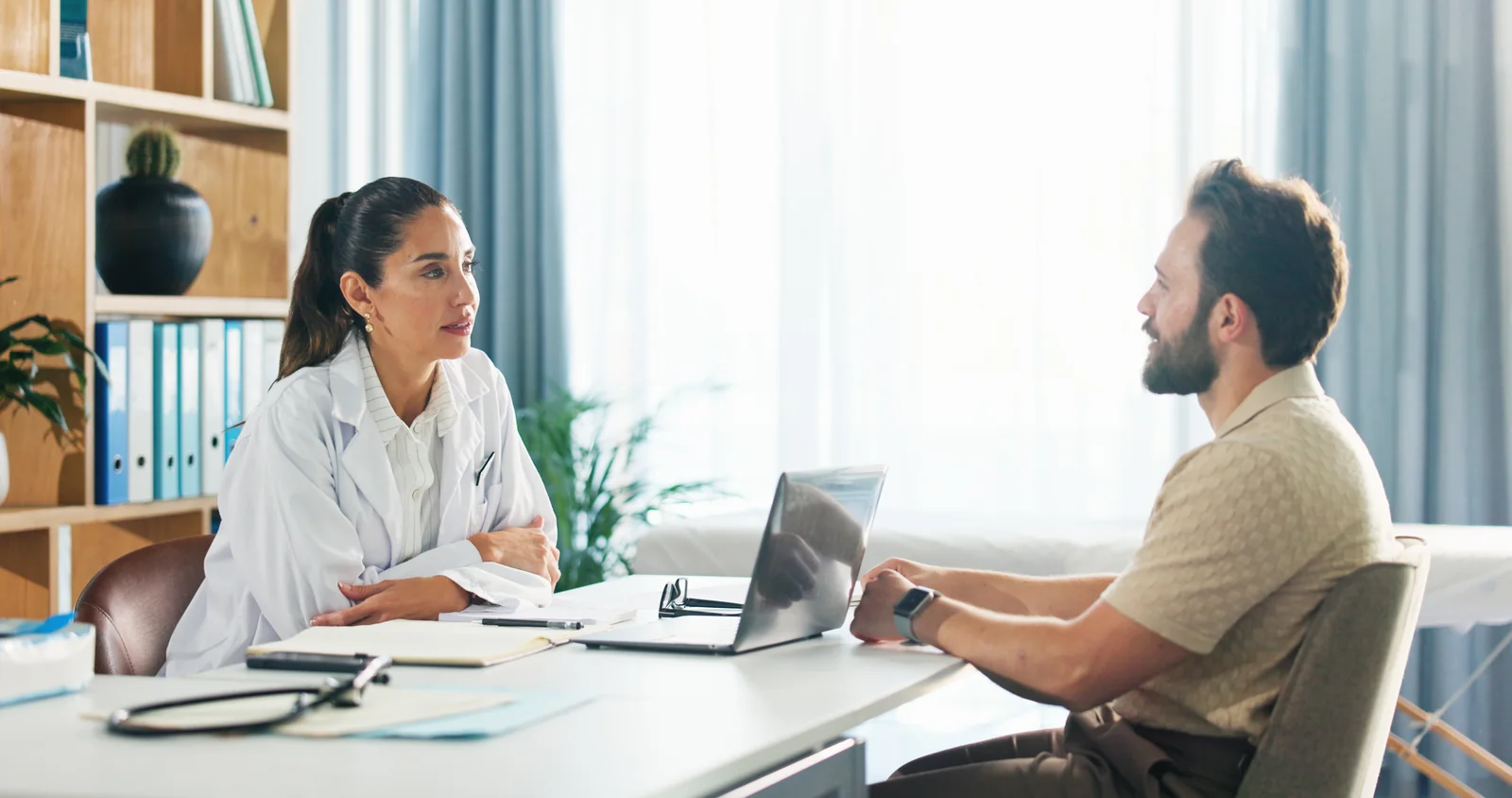 Clinician in conversation with a client during a session